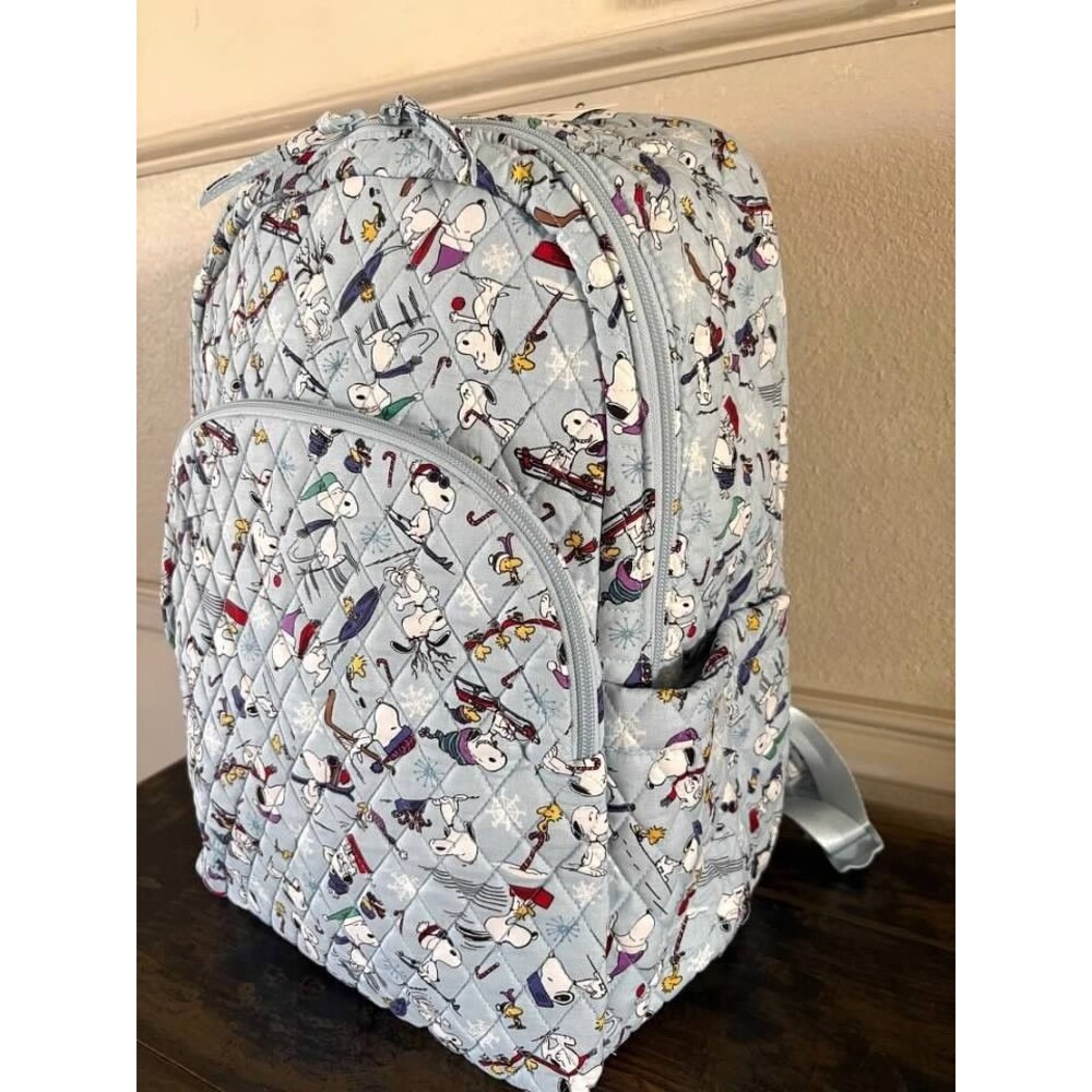 Vera Bradley Peanuts Ski  Jump Snoopy  Large  Backpack -NWT-Free A & A Bracelet